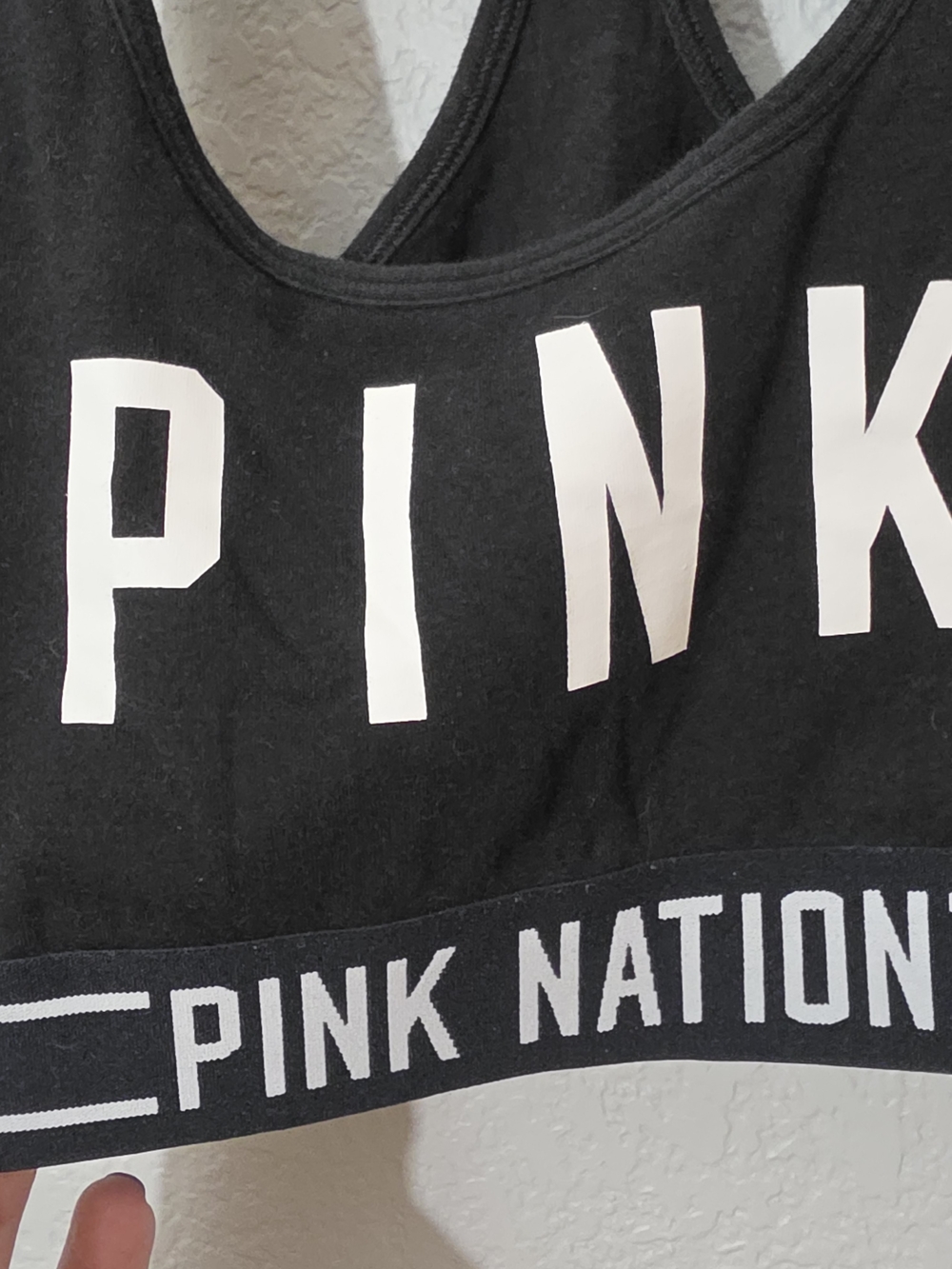 Victoria's Secret PINK Black and White Racerback Sports Bra Womens Small - Picture 2 of 5